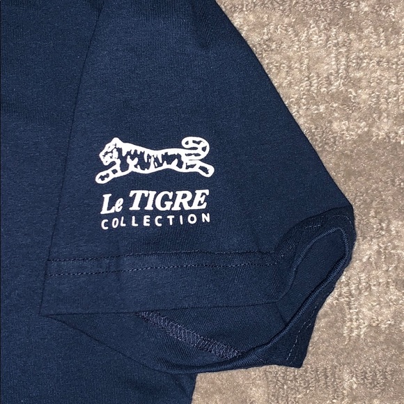 Le Tigre Classic Logo Navy Blue T-Shirt - Picture 3 of 3